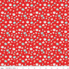 Image of the You & Me Loves Me Red quilting cotton fabric by Sandy Gervais for Riley Blake Designs. Features flowers and text on a red background.
Cute Little Fabric Shop