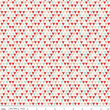 Image of the You & Me Hearts Cream quilting cotton fabric by Sandy Gervais for Riley Blake Designs. Features small hearts on a cream background.
Cute Little Fabric Shop