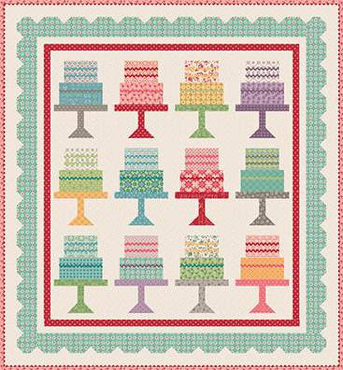 Image of the Cake Walk quilt kit by Lori Holt for Riley Blake Designs. Features tiered cakes on a quilt.
Cute Little Fabric Shop
