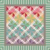 Image of the Indian Summer in Autumn quilt pattern by Quiltworx for Riley Blake Designs. Features a star pattern on a multicolored quilt.