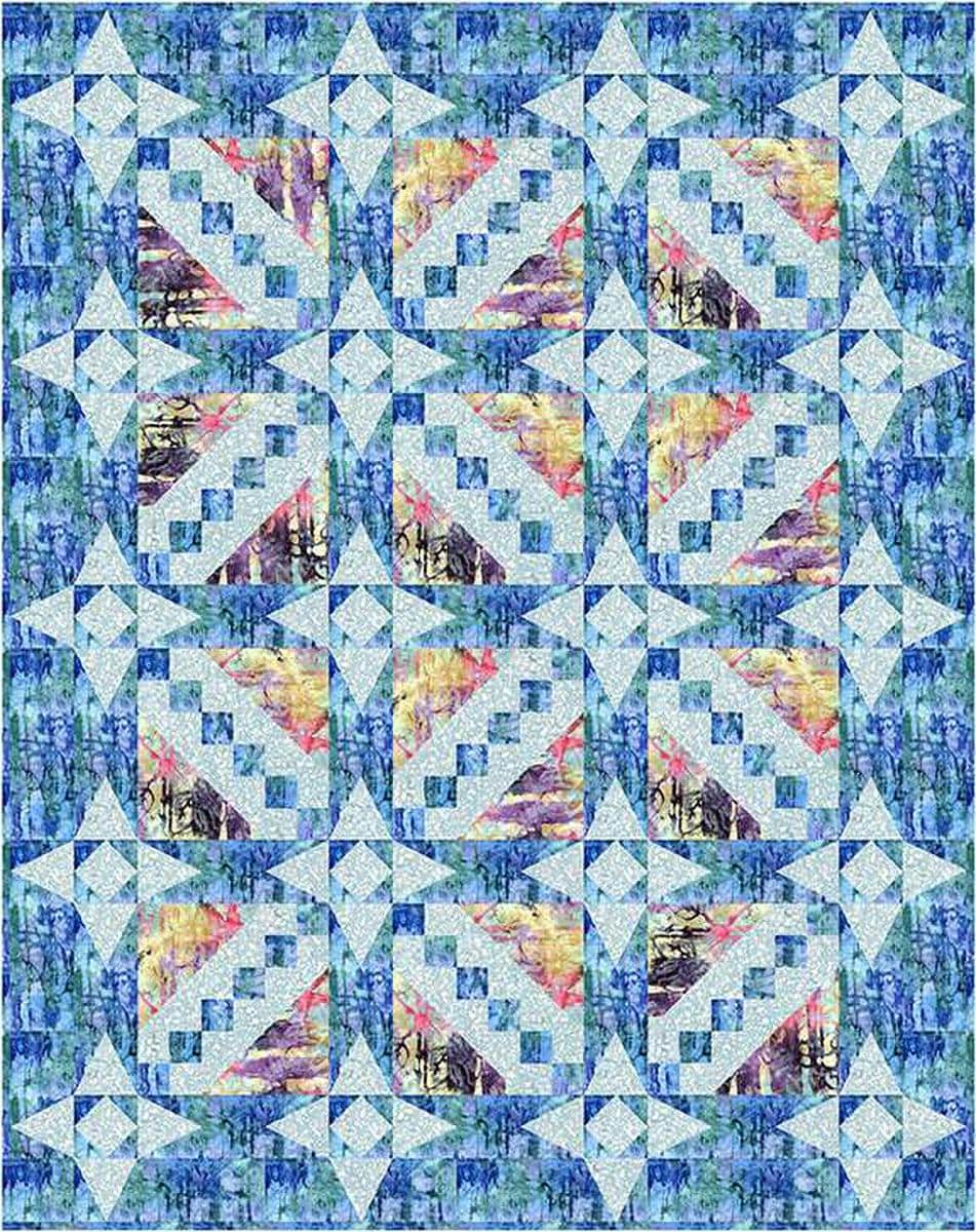 Image of the Dear Eliza Quilt Pattern by Black Cat Creations. Features star patterns on a quilt. 
Cute Little Fabric Shop