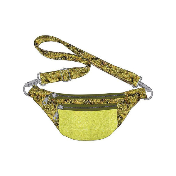 Image of the Ferris Bag Pattern by Sally Tomato for Riley Blake Designs. Features a fanny pack that can be fully customized in many colors. 
Cute Little Fabric Shop