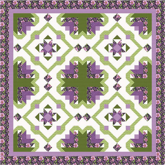 Image of the Barnwood Flowers quilt pattern by Ashley Hough Designs for Riley Blake Designs. Features a floral pattern quilt. 
Cute Little Fabric Shop