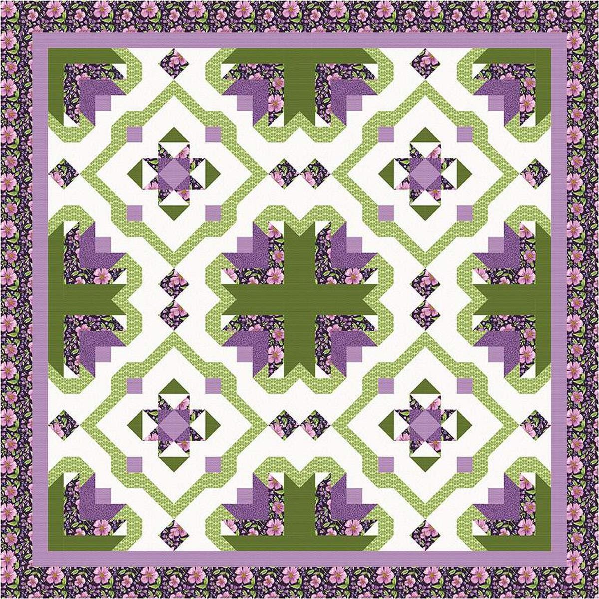 Image of the Barnwood Flowers quilt pattern by Ashley Hough Designs for Riley Blake Designs. Features a floral pattern quilt. 
Cute Little Fabric Shop