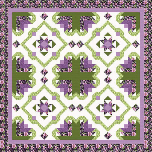 Image of the Barnwood Flowers quilt pattern by Ashley Hough Designs for Riley Blake Designs. Features a floral pattern quilt. 
Cute Little Fabric Shop