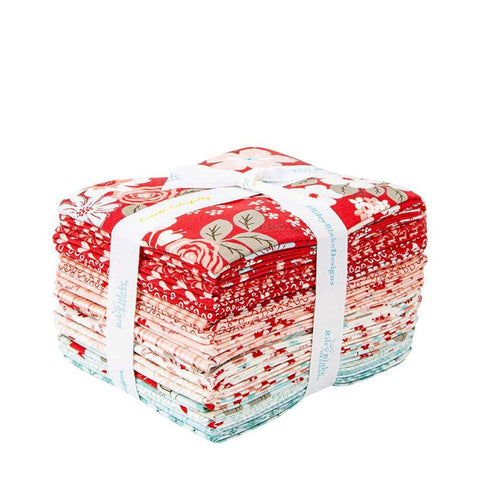 Image of the You & Me fat quarter bundle by Sandy Gervais for Riley Blake Designs. Features valentines day fabrics with red, pink, and cream fabrics.
Cute Little Fabric Shop