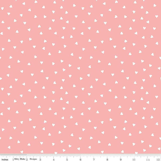 Image of the Take Heart Small Hearts Pink quilting cotton fabric by J. Wecker Frisch for Riley Blake Designs. Features scattered small hearts on a pink background.
Cute Little Fabric Shop