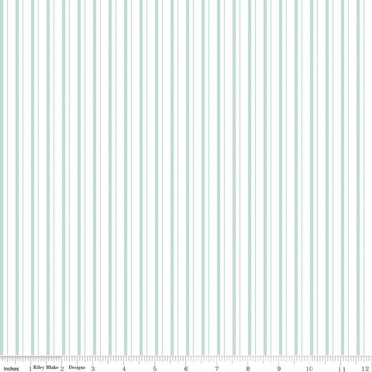 Image of the Take Heart Stripe Aqua quilting cotton fabric by J. Wecker Frisch for Riley Blake Designs. Features aqua stripes on a white background.
Cute Little Fabric Shop