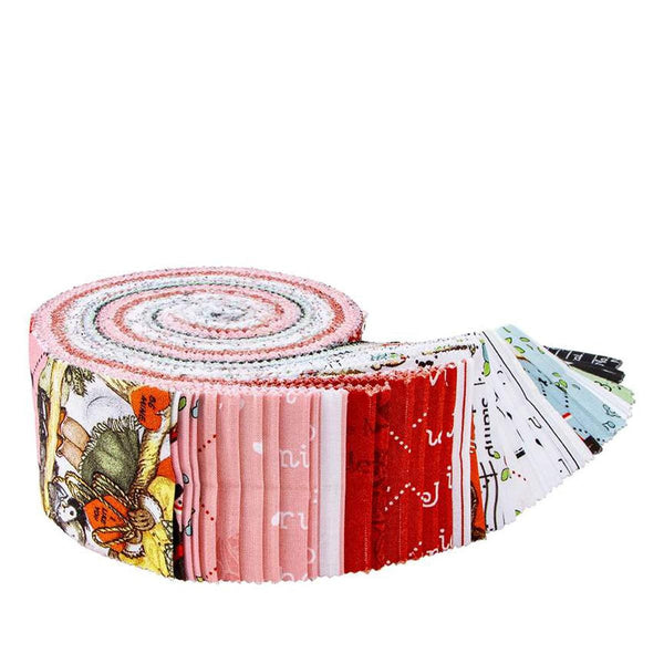 Image of the Take Heart Rolie Polie by J. Wecker Frisch for Riley Blake Designs. Features valentines day fabrics with red, pink, and cream backgrounds. 
Cute Little Fabric Shop