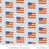 Image of the Play Ball Flags Chalk quilting cotton fabric by Moda Fabrics. Features novelty flags and hotdogs on a cream background. 
Cute Little Fabric Shop