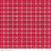Image of the Red Delicious Candy Apple Red quilting cotton fabric by Riley Blake Designs. Features a red and white dotted plaid pattern on a red background. 
Cute Little Fabric Shop
