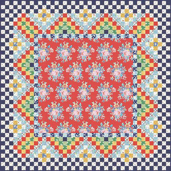 Image of the Featuring Fabric quilt pattern by American Jane for Riley Blake Designs. Features a quilt with one featured fabric in the center. 
Cute Little Fabric Shop