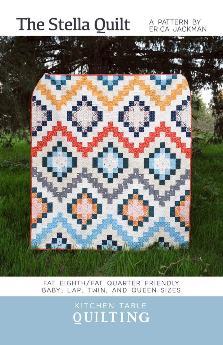 Image of The Stella Quilt Quilt Pattern by Kitchen Table Quilting for Riley Blake Designs. Features a diamond quilt pattern. 
Cute Little Fabric Shop