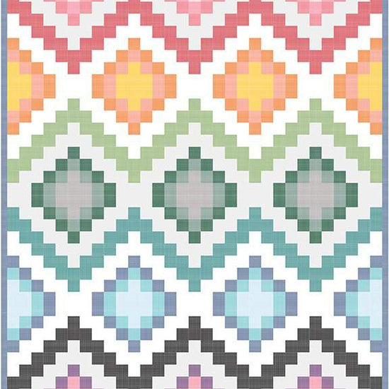 Image of The Stella Quilt Quilt Pattern by Kitchen Table Quilting for Riley Blake Designs. Features a diamond quilt pattern. 
Cute Little Fabric Shop