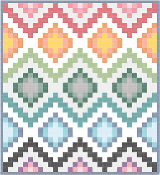 Image of The Stella Quilt Quilt Pattern by Kitchen Table Quilting for Riley Blake Designs. Features a diamond quilt pattern. 
Cute Little Fabric Shop