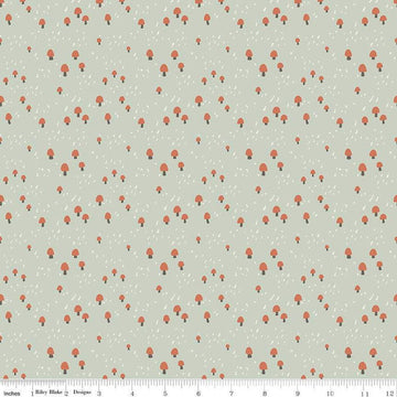 Elmer & Eloise Mushrooms C14244 Tea Green - Riley Blake Designs - Outdoors - Quilting Cotton Fabric