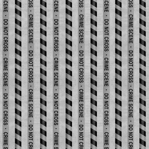 Image of the True Detective Crime Scene Stripe Gray quilting cotton fabrics by Morris Creative Group for QT Fabrics. Features crime scene tape on a gray background.
Cute Little Fabric Shop