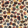 Image of the Heavy Metal Stickers Cream E quilting cotton fabric by Morris Creative Group for QT Fabrics. Features stickers of cars, motorcycles, and trucks on a cream background. 
Cute Little Fabric Shop