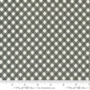 Image of the Farmstead Gingham Charcoal quilting cotton fabric by Stacy Iest Hsu for Moda Fabrics. Features printed diagonal gingham on a gray background. 
Cute Little Fabric Shop