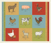 Image of the Farmstead Panel Multi quilting cotton fabric by Gingiber for Moda Fabrics. Features farm animals on various background. 
Cute Little Fabric Shop