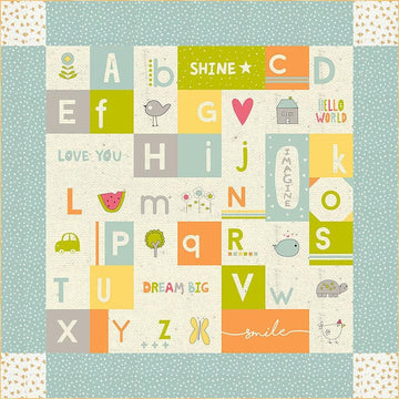 Image of the Alphabet Soup quilt pattern by Sweetwater for Moda Fabrics. Features a quilt with baby shapes and animals.
Cute Little Fabric Shop