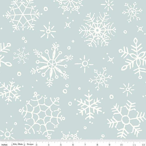 Image of the Magical Winterland Snowflake Blue quilting cotton wide back fabric by Lori Holt for Riley Blake Designs. Features snowflakes on a light blue background.
Cute Little Fabric Shop