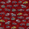 Image of the American Heroes Firefighter Fire Trucks Brick quilting cotton fabric by QT Fabrics. Features trucks and people on a red background.
Cute Little Fabric Shop