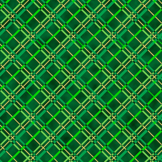 Image of the St. Paddys Cheer Biased Plaid Green quilting cotton fabric by QT Fabrics. Features green diagonal stripes on a green background. 
Cute Little Fabric Shop.