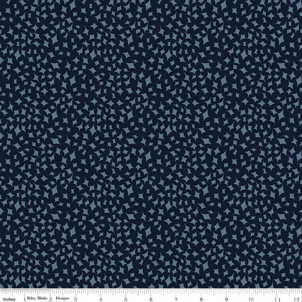 Image of the Curated Blooms On Point Midnight quilting cotton fabric by Judi Madsen for Riley Blake Designs. Features small tone on tone diamonds on a blue background.
Cute Little Fabric Shop