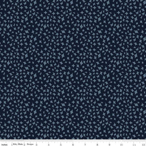 Image of the Curated Blooms On Point Midnight quilting cotton fabric by Judi Madsen for Riley Blake Designs. Features small tone on tone diamonds on a blue background.
Cute Little Fabric Shop