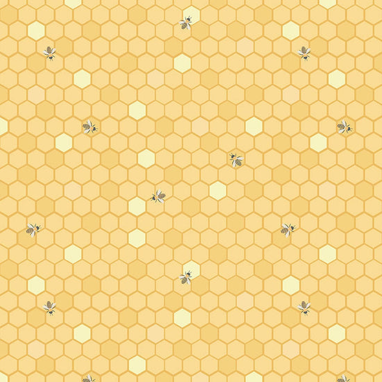 Image of the Sunshine and Sweet Tea Honeycomb quilting cotton fabric by Riley Blake Designs. Features honeycomb patterns. 
Cute Little Fabric Shop