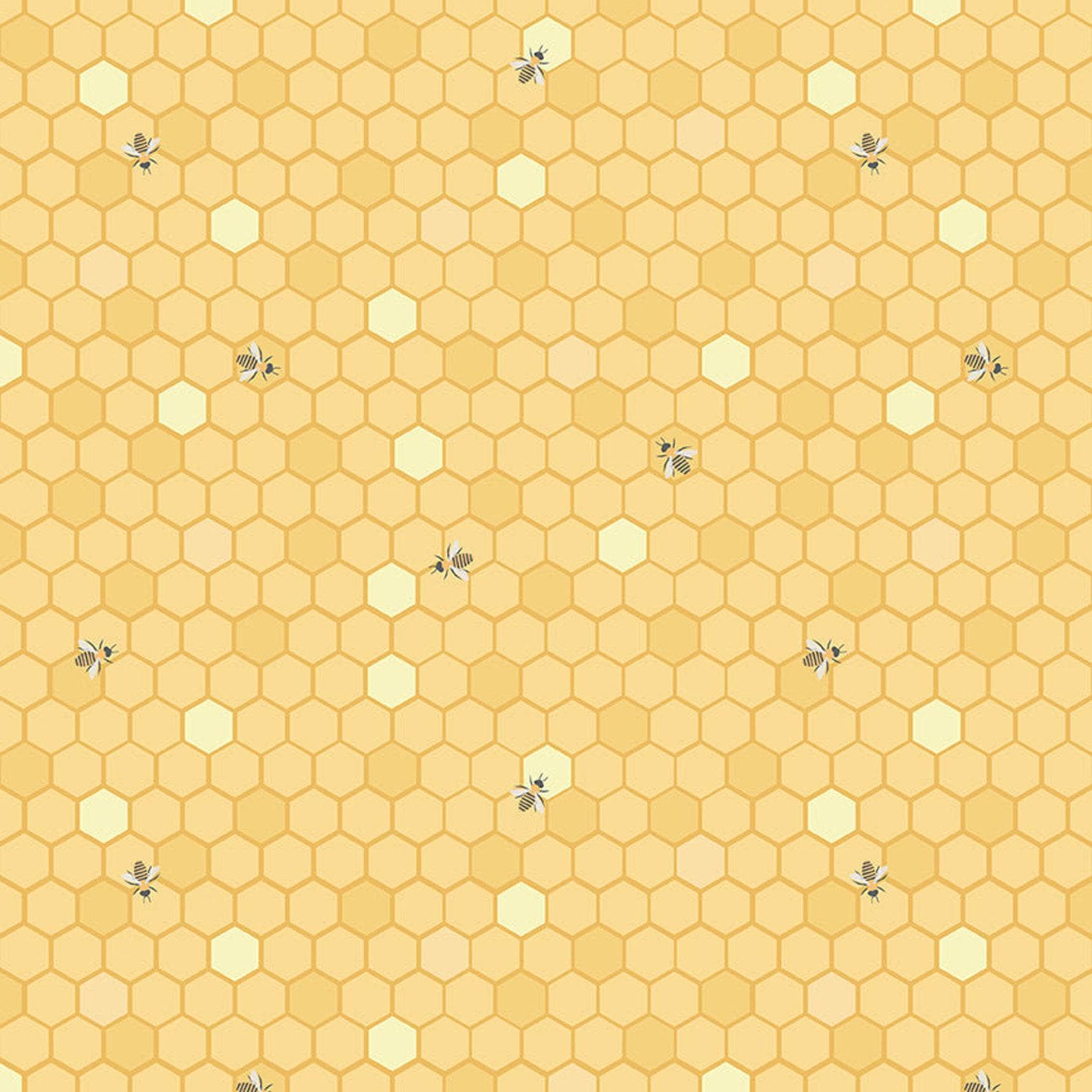 Image of the Sunshine and Sweet Tea Honeycomb quilting cotton fabric by Riley Blake Designs. Features honeycomb patterns. 
Cute Little Fabric Shop