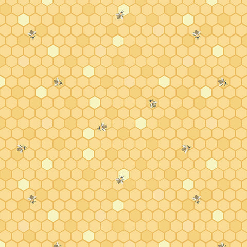 Image of the Sunshine and Sweet Tea Honeycomb quilting cotton fabric by Riley Blake Designs. Features honeycomb patterns. 
Cute Little Fabric Shop