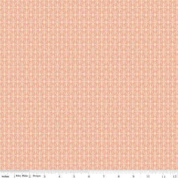Image of the Curated Blooms Mosaic Diamonds Blush quilting cotton fabric by Judi Madsen for Riley Blake Designs. Features geometric diamonds and dots on a pink background.
Cute Little Fabric Shop