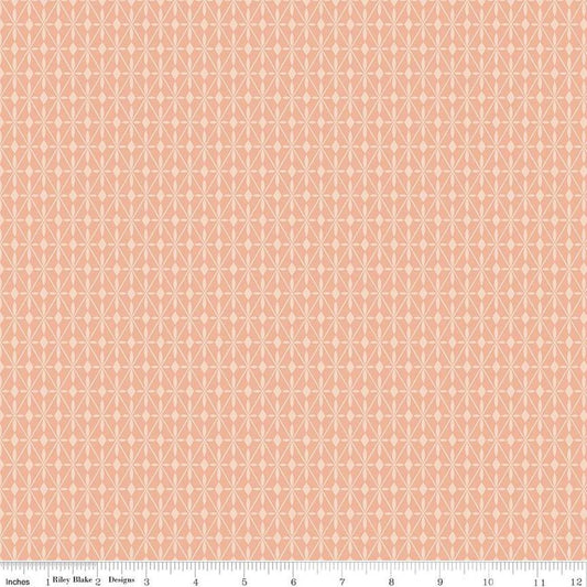 Image of the Curated Blooms Mosaic Diamonds Blush quilting cotton fabric by Judi Madsen for Riley Blake Designs. Features geometric diamonds and dots on a pink background.
Cute Little Fabric Shop