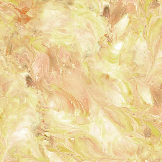 Image of the Mixology Mix Dusty Sun quilting cotton fabric by Ocllo Mason For QT Fabrics. Features acrylic swirls on a yellow background. 
Cute Little Fabric Shop