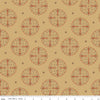 Image of the Sewing Your Oats Medallions Wheat Quilting cotton fabric by Karen Walker for Riley Blake Designs. Features circle medallions on a yellow background. Cute Little Fabric Shop.