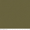 Image of the Sewing Your Oats Plaid Green Quilting cotton fabric by Karen Walker for Riley Blake Designs. Features a lattice grid on a green background. Cute Little Fabric Shop.