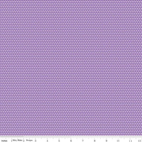 Image of the Plum Petals Houndstooth Lilac quilting cotton fabric by Diane Labombarbe for Riley Blake Designs. Features houndstooth on a purple background. Cute Little Fabric Shop