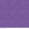 Image of the Plum Petals Swirl Violet quilting cotton fabric by Diane Labombarbe for Riley Blake Designs. Features dotted swirls on a purple background. Cute Little Fabric Shop