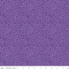 Image of the Plum Petals Swirl Violet quilting cotton fabric by Diane Labombarbe for Riley Blake Designs. Features dotted swirls on a purple background. Cute Little Fabric Shop