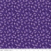 Image of the Plum Petals Leaves Purple quilting cotton fabric by Diane Labombarbe for Riley Blake Designs. Features small leaves on a purple background. Cute Little Fabric Shop