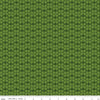 Image of the Plum Petals Geometric Green quilting cotton fabric by Diane Labombarbe for Riley Blake Designs. Features geometric flowers on a green background. Cute Little Fabric Shop