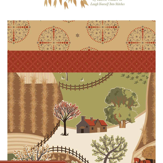 Image of the Sewing your Oats Storyboard by Karen Walker for Riley Blake Designs. Features farm themed fabrics on various red, green, and gray backgrounds. 
Cute Little Fabric Shop
