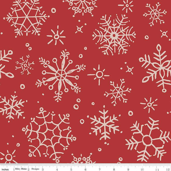 Image of the Magical Winterland Snowflake Red quilting cotton wide back fabric by Lori Holt for Riley Blake Designs. Features snowflakes on a red background.
Cute Little Fabric Shop