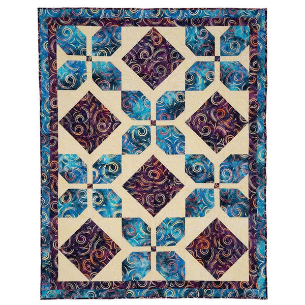 Image of the Double Focus 3 yard quilt by Robertson and Morgan for QT Fabrics. Features a blue quilt. 
Cute Little Fabric Shop