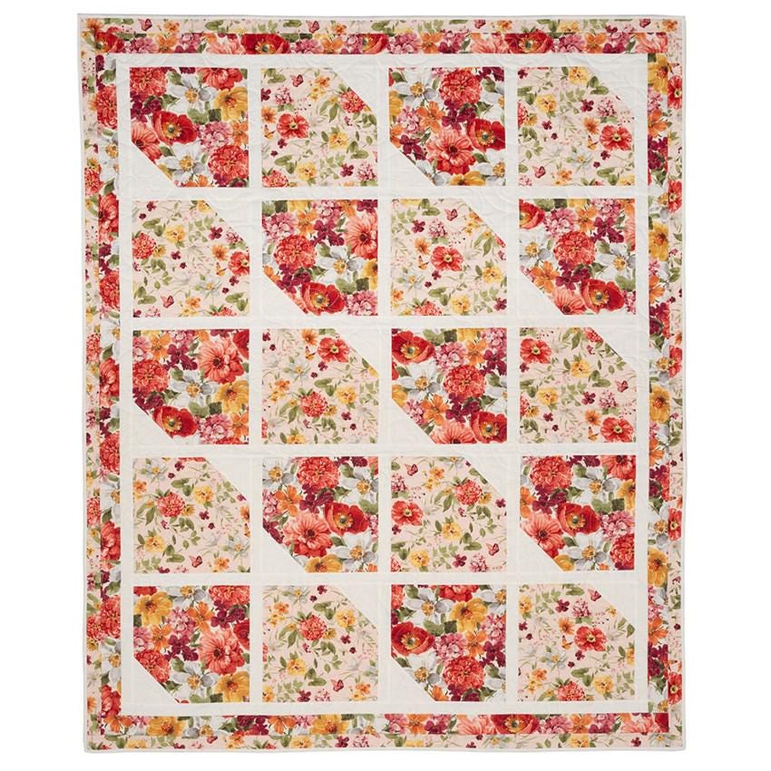 Image of the Double Focus 3 yard quilt by Robertson and Morgan for QT Fabrics. Features a red quilt. 
Cute Little Fabric Shop