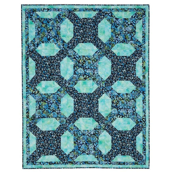 Image of the Double Focus 3 yard quilt by Robertson and Morgan for QT Fabrics. Features a teal quilt. 
Cute Little Fabric Shop