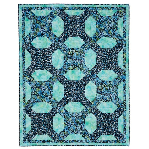 Image of the Double Focus 3 yard quilt by Robertson and Morgan for QT Fabrics. Features a teal quilt. 
Cute Little Fabric Shop