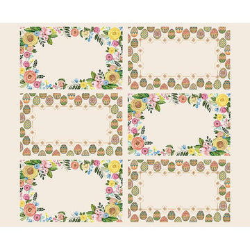 Image of the Sweet Spring Easter Placemat Panel quilting cotton fabric by Hester & Cook for Riley Blake Designs. Features floral placemats on a cream background. 
Cute Little Fabric Shop